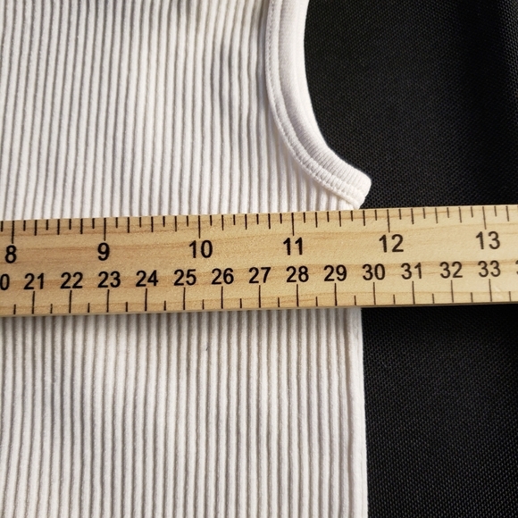 Zara Strappy White‎ Ribbed Cropped Tank Top XS-S - Picture 4 of 5